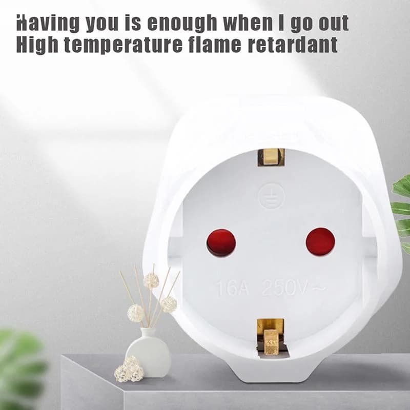 Adattatore Multifunzionale da Presa Europea a UK, Convertitore di Corrente a 2 Pin, Adattatore Universale da Viaggio 250V 13A con Fusibile