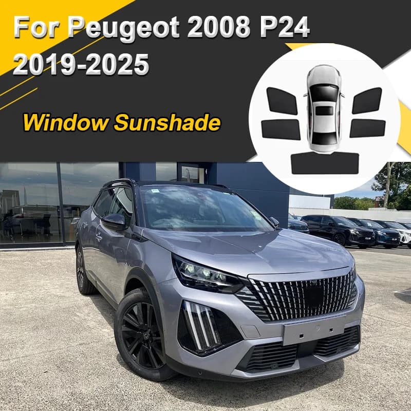 Car Sun Shades For Peugeot 2008 P24 2019 2020-2025 Sunshades Magnetic Heat insulation Window Curtain Mesh Visor Auto Accessories