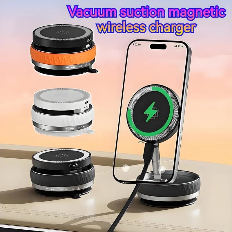 Caricatore wireless magnetico per auto con ventosa a vuoto K10 pieghevole 360 ° Supporto girevole universale per specchio da bagno da palestra iPhone Samsung