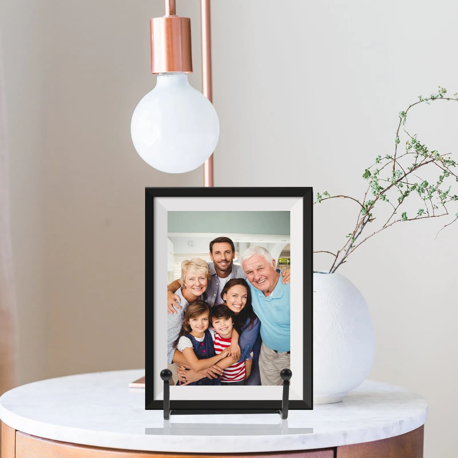 3Pcs Iron Photo Frame Set Display Stands Polished Holder Easel Desktop Picture Artwork Holder for Home Office