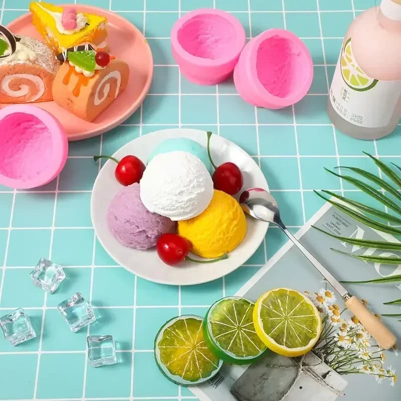 Stampo in Silicone per Gelato, Candele Profumate, Pietre Aromatiche, Dessert, Torte, Ornamenti 3D, Resina, Argilla, Decorazioni Alimentari Realistiche