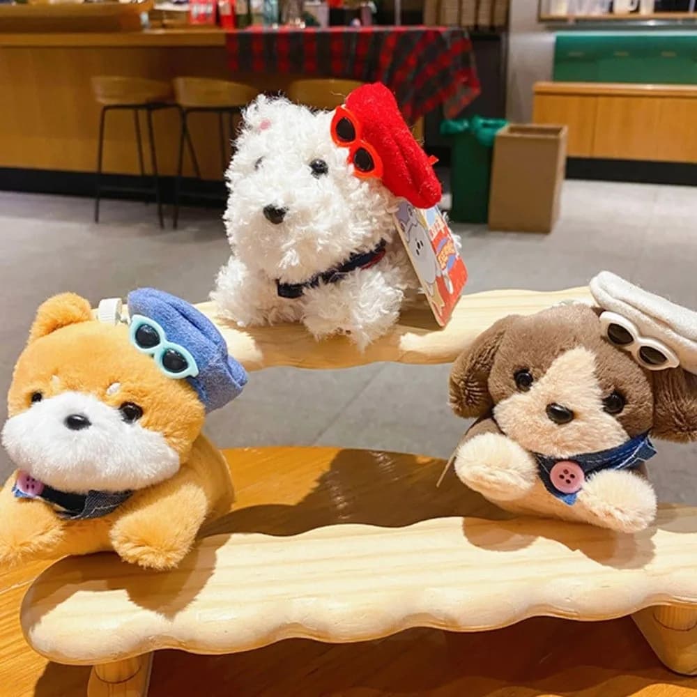Ciondolo per Borsa a Forma di Cane Cartone Animato, Portachiavi Peluche, Ciondolo Cane Carino e Confortevole, Regali