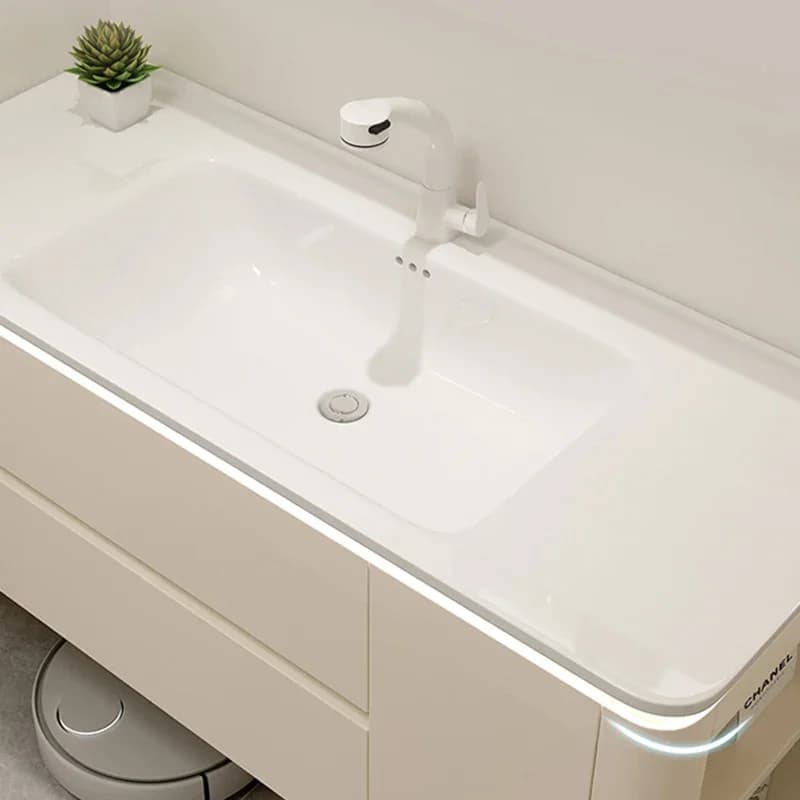 Mobiletto angolare a specchio in PVC per bagno, salvaspazio, con doppio armadietto e ripiano a colonna per lavabo