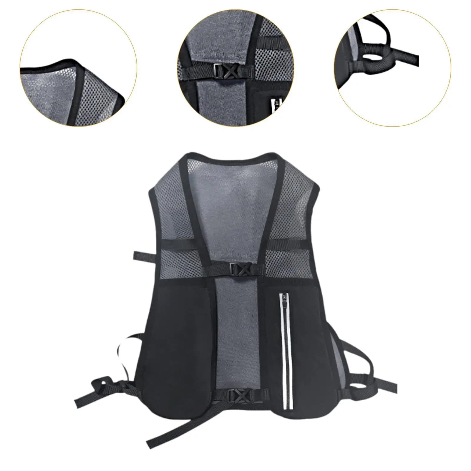 Moisturizing vest with water pocket, adjustable reflective stripes, breathable for jogging