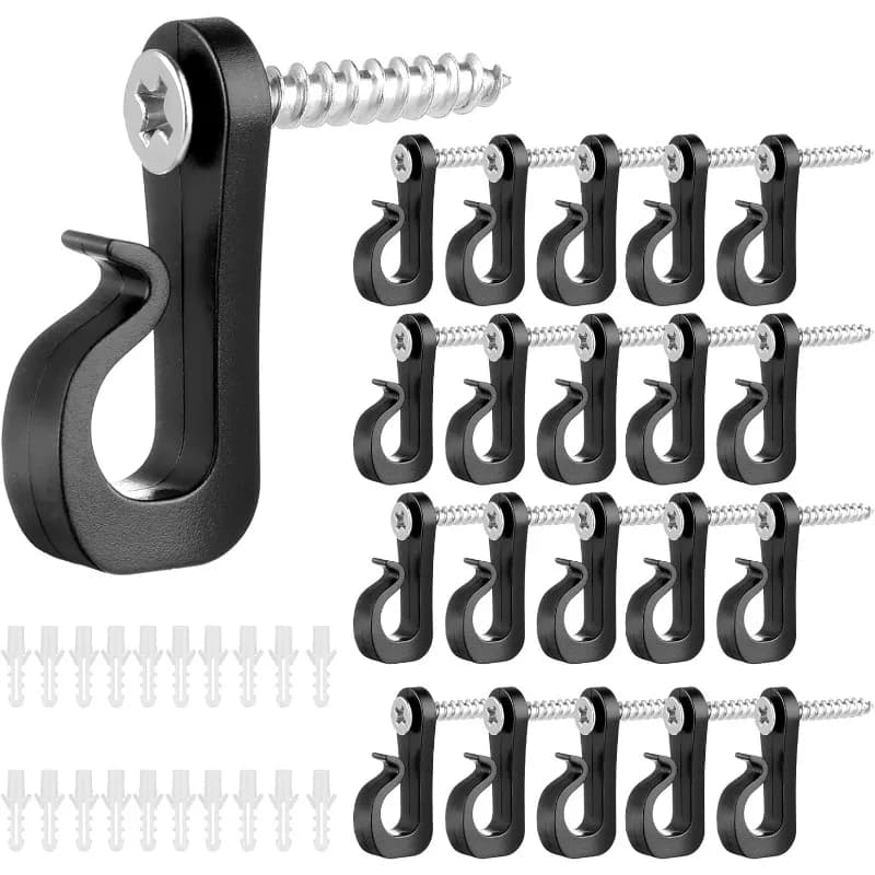 Ganci a Vite per Luci da Esterno, Clip per Cavi Resistenti, Ganci per Fili Luminosi, Clip per Luci Natalizie