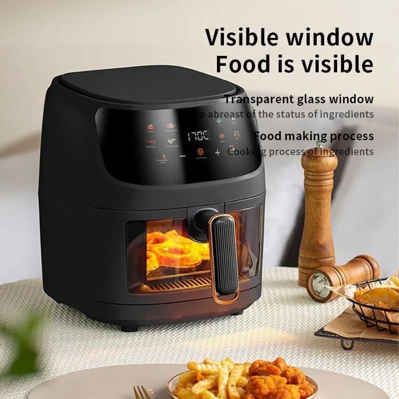 Silver Crest 15L Large‑Capacity Smart Air Fryer, Visible Window Household Electric Air Fryer Oven for Home Kitchen Cooking