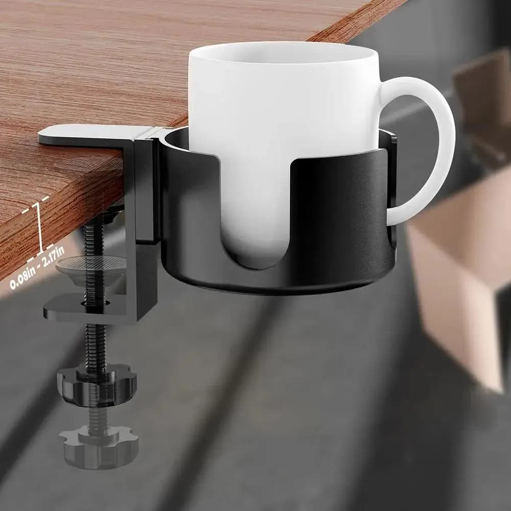 Supporto Universale Regolabile per Tazze da Scrivania con Morsetto per Caffè e Bottiglie d'Acqua