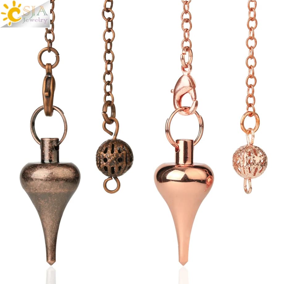Pendolo in metallo CSJA per pendoli divinazione rabdomante cono a spirale bilanciamento Radiesthesia pendoli Color oro pendoli curativi G598