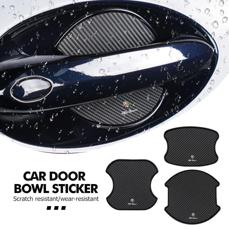 2026 Hot Alfa Romeo 4PCS Maniglia della porta dell'auto Cornice Decorazione Copertura Trim Anti-graffio Adesivi protettivi per Alfa Romeo Giulietta 940