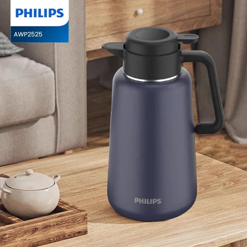 Bollitore Termico Philips 1.8L in Acciaio Inox SUS316, Thermos Isolato Sottovuoto 48H, Bottiglia per Acqua Calda da Cucina AWP2525