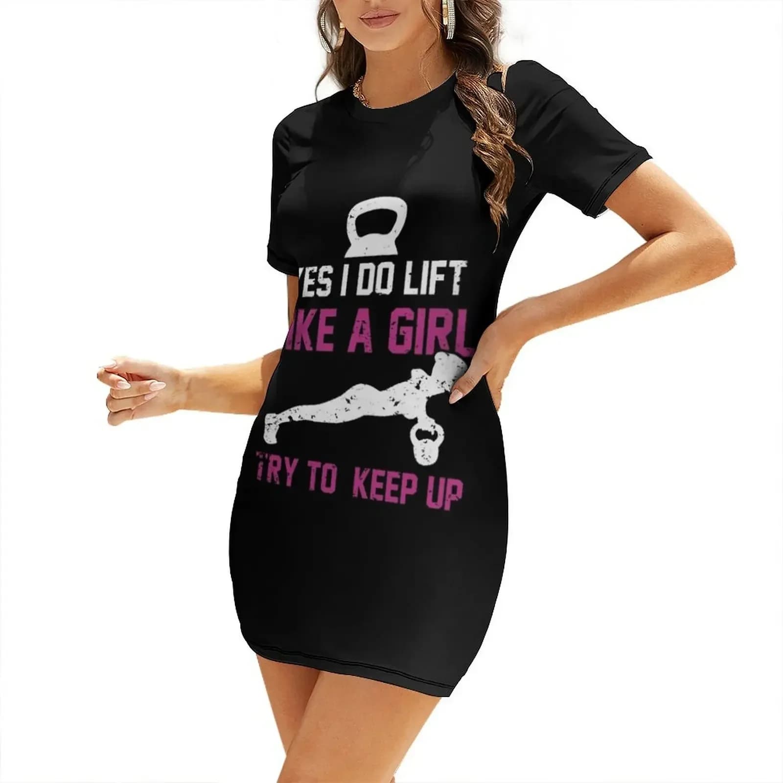 Yes I Do Lift Like a Girl Kettlebell Training Short-Sleeved Dress evening dresses luxury 2026 birthday dress