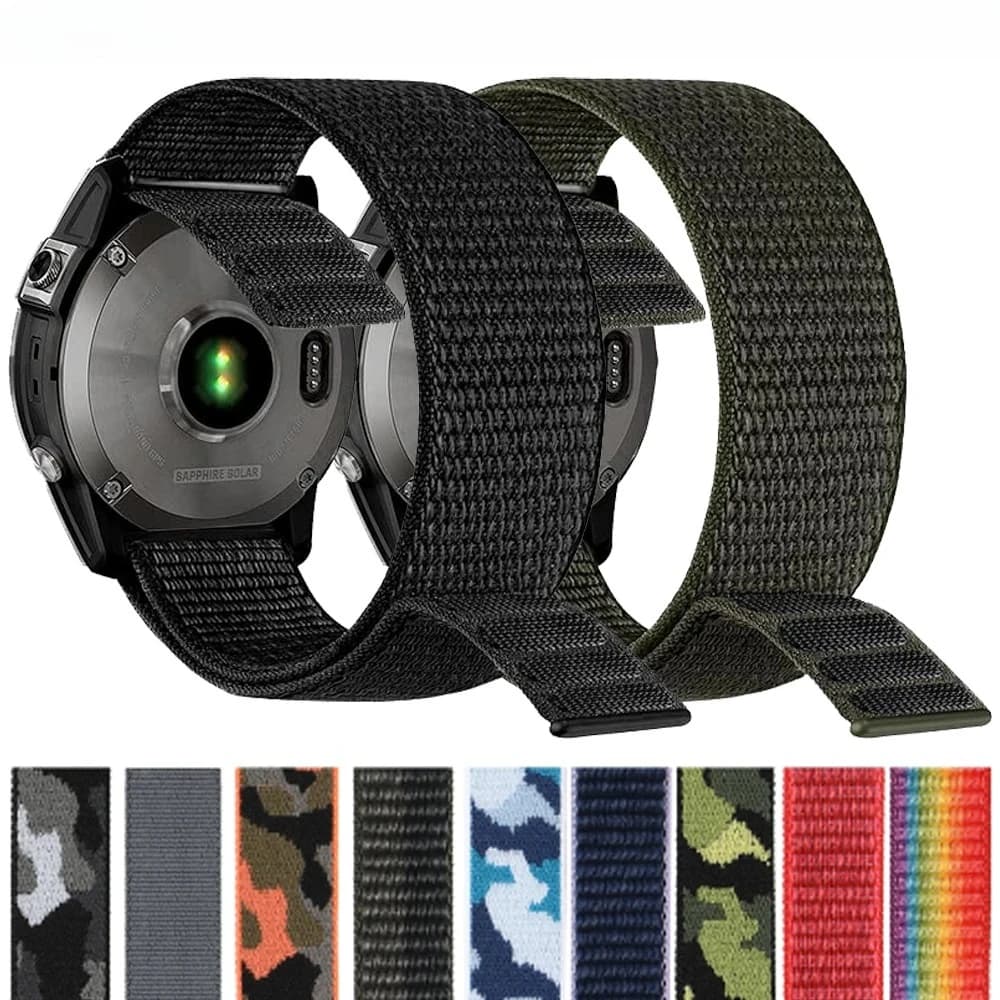 26mm 22mm cinturino per orologio in nylon con gancio per Garmin Fenix 8 E 7 7X 6X Pro/Enduro 3 2/Epix Pro/instinct 3 2X braccialetto a sgancio rapido