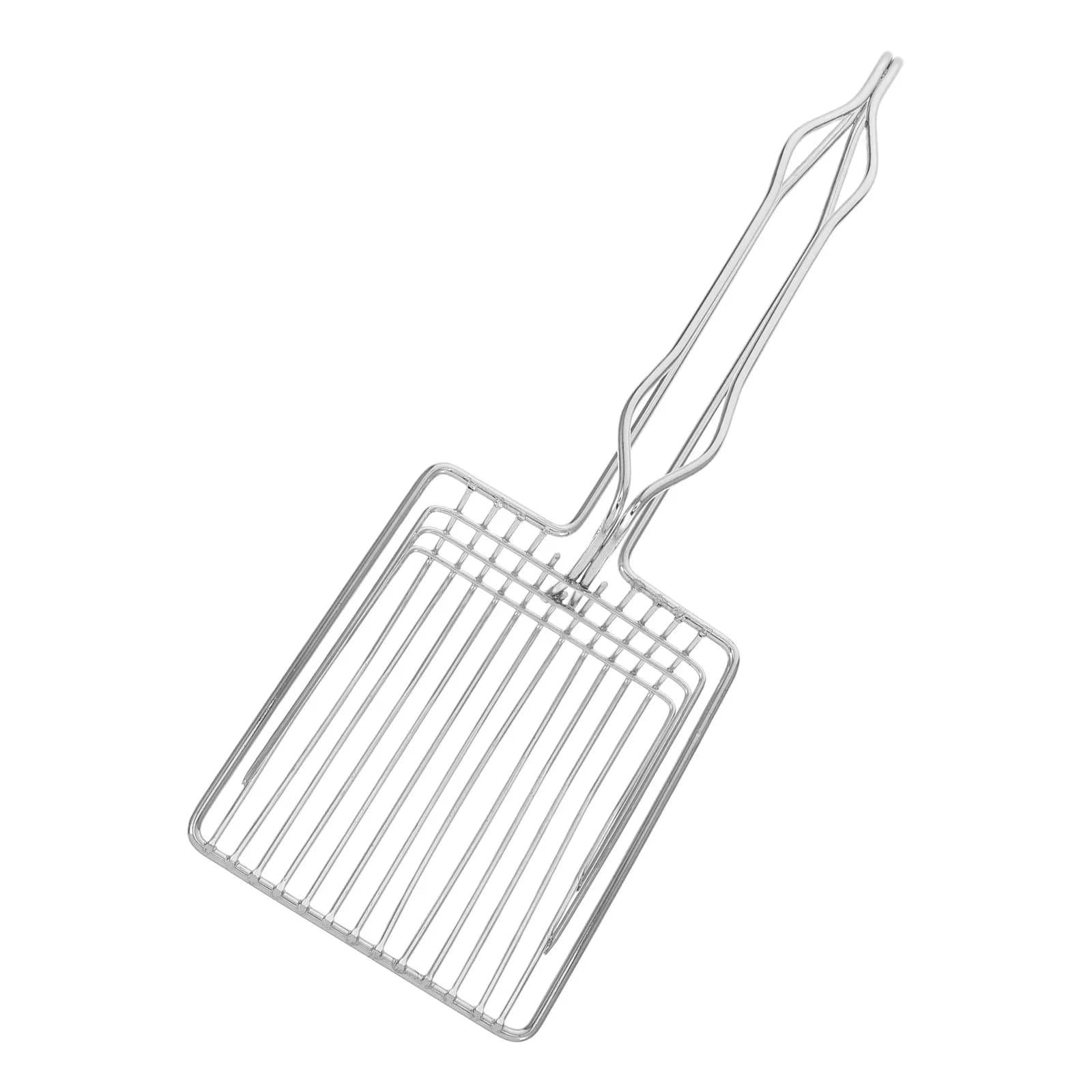 Stainless Steel Litter Scoop Heavy Duty Metal Cat Poop Scooper Sifter Design for Efficient Clump Separation and Small Space