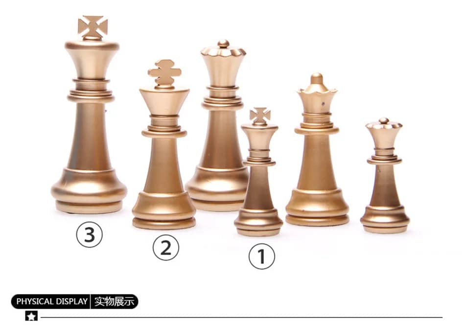 BSTFAMLY set di scacchi in plastica, gioco portatile di scacchi internazionali, gioco di scacchi con scacchiera pieghevole, King 5/6,6/8,1 cm, LA39