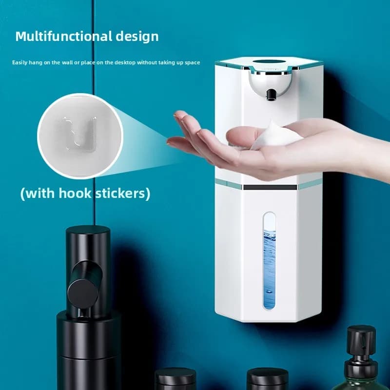 Dispenser automatico di sapone, dispenser di sapone in schiuma a induzione con schermo LCD, universale per lavabo da cucina e bagno