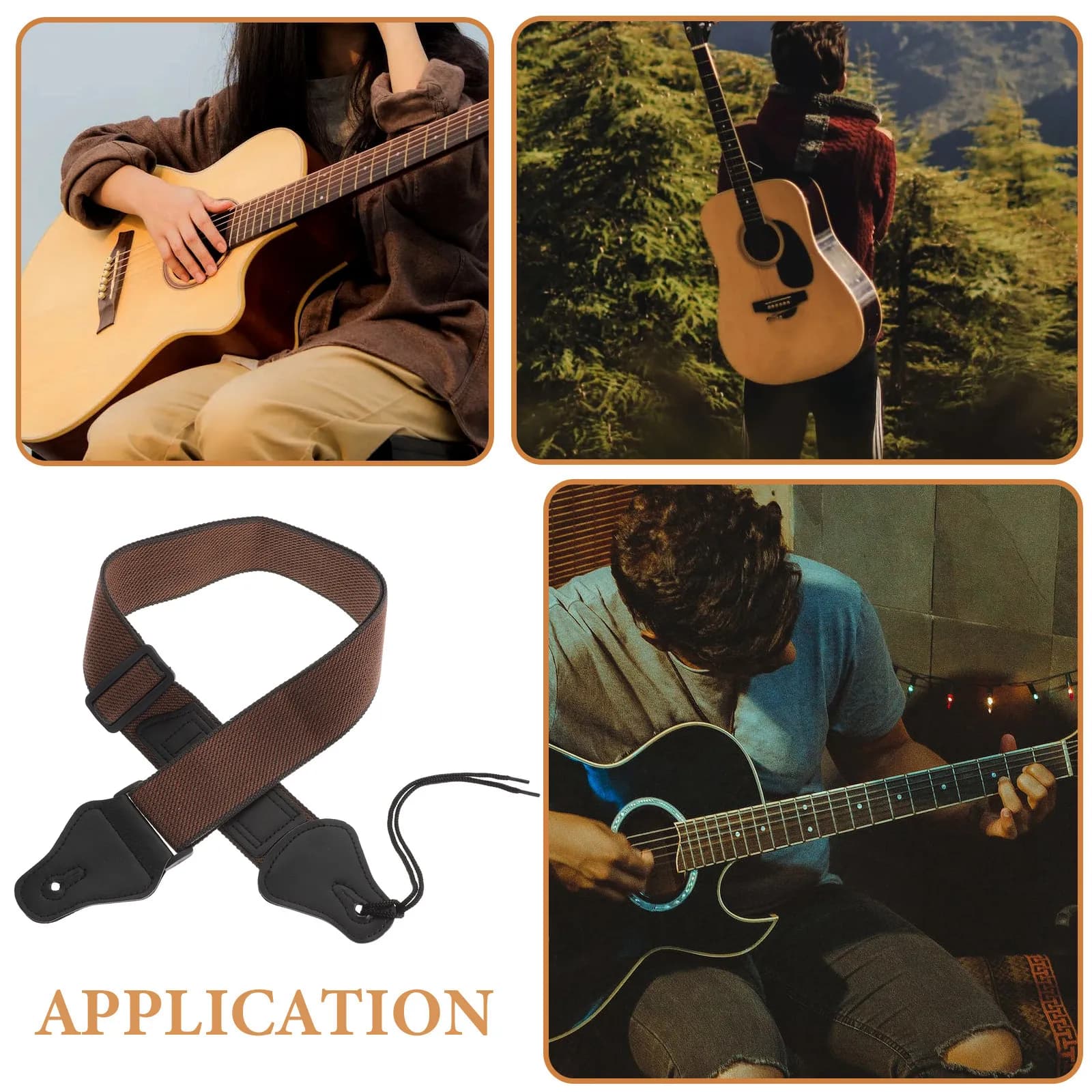 Tracolla per Chitarra Regolabile e Resistente, per Chitarra Elettrica, Acustica, Classica e Basso, Realizzata in Tessuto Robusto con Plettro Integrato