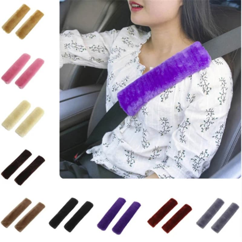 1 paio di copri cintura di sicurezza per auto set di coprisedili per auto per le donne sicurezza del bambino 9 colori rosa accessori per auto interni morbidi copri cintura di sicurezza