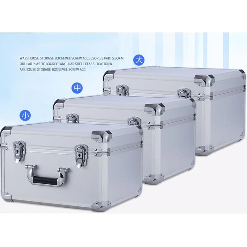 Aluminum Alloy Instrument and Equipment Box Toolbox Storage Box Portable Maintenance Car Parts Box with Lock Storage Case