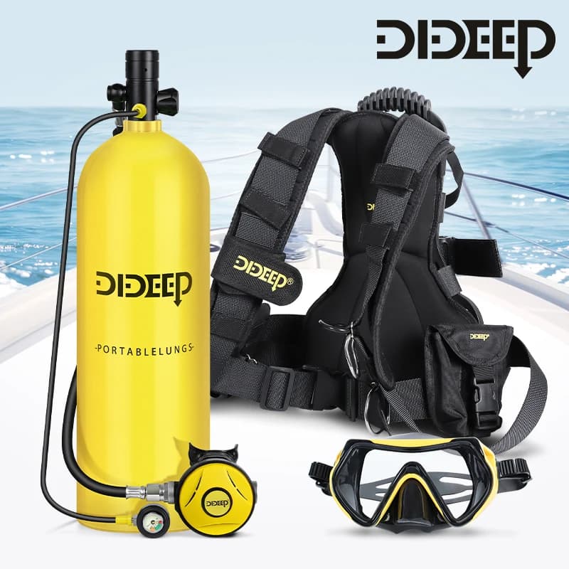 DIDEEP 4L Scuba Breathing Apparatus X7000 Diving equipment kit and portable Snorkeling Diving Rebreather