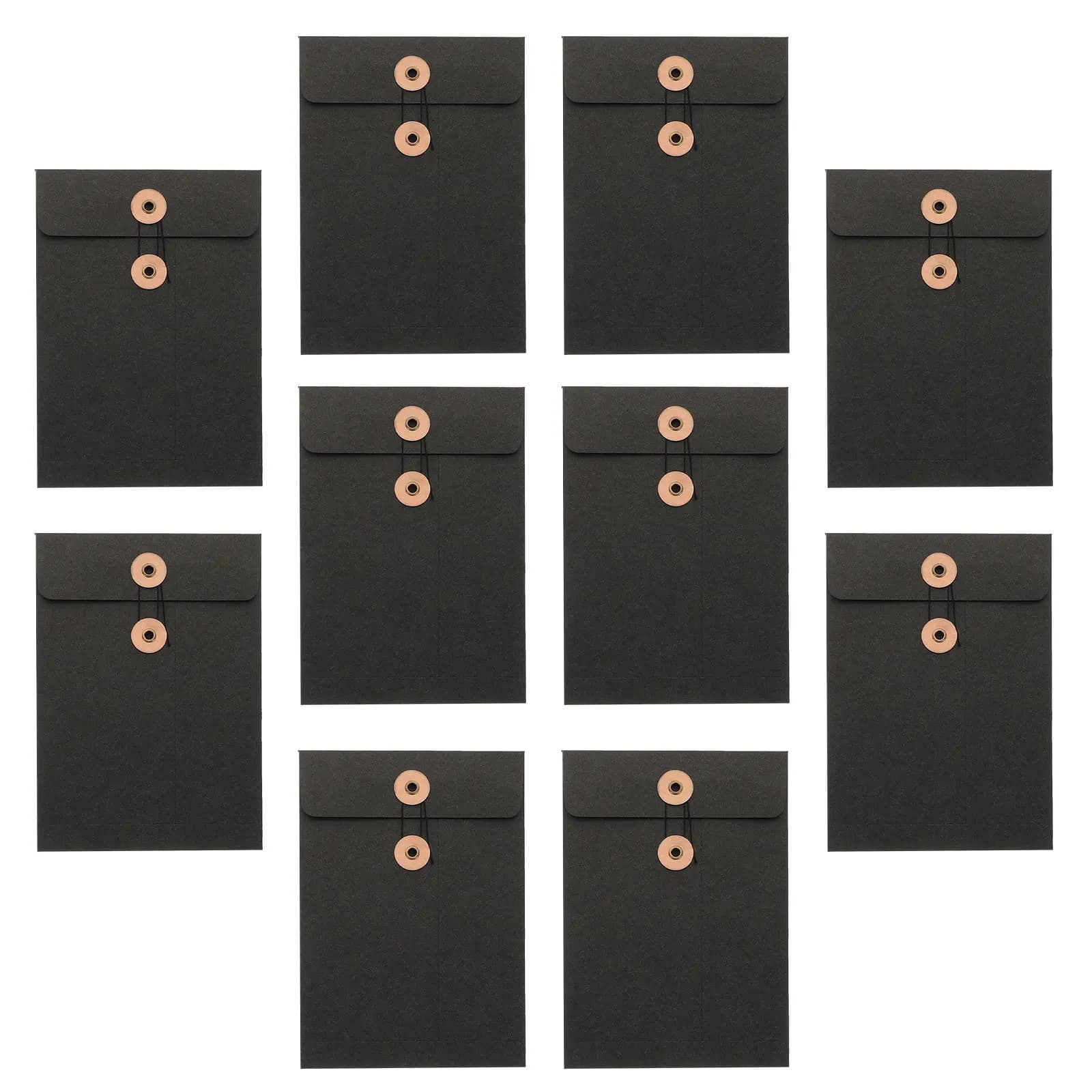 10 Pezzi Buste in Carta Kraft con Chiusura a Cordoncino, Cartelle Portadocumenti Riutilizzabili, Custodie per Documenti Scolastici, Cartelle Vintage per Presentazioni, Organizzatore per Ufficio