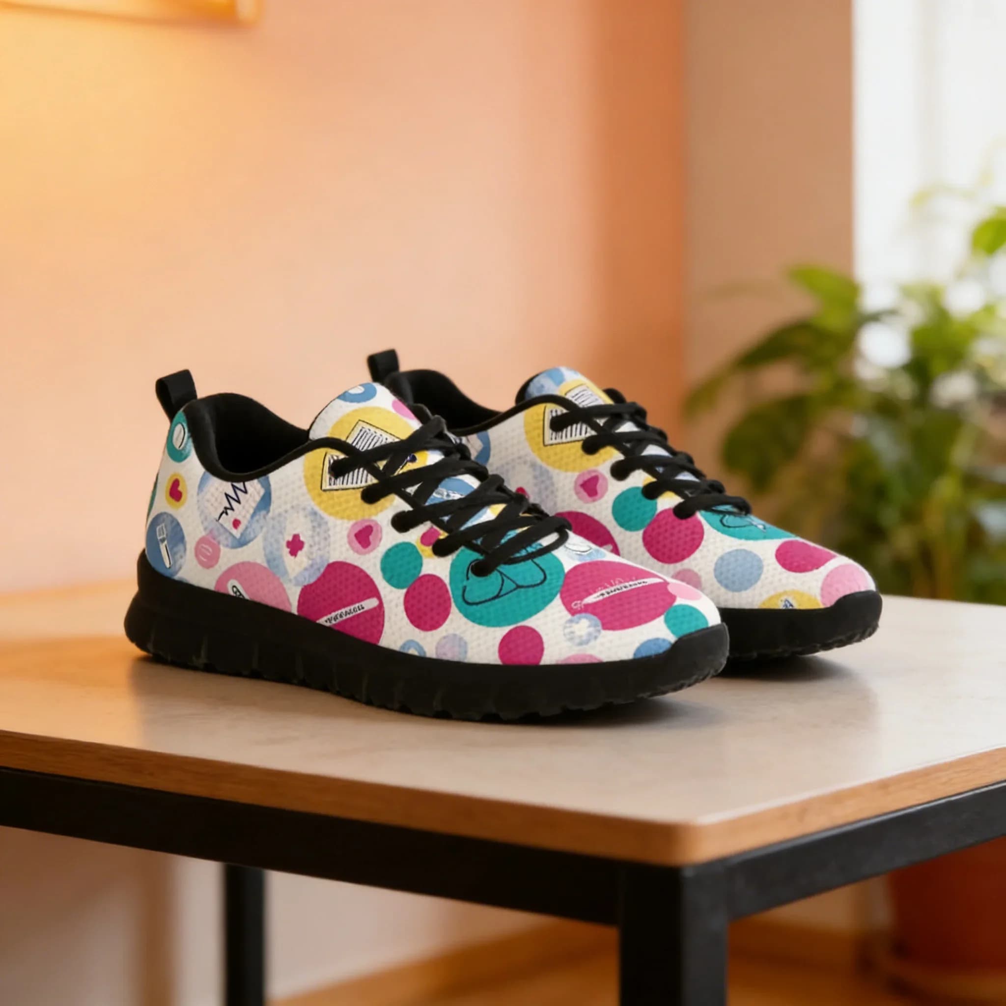 Scarpe da Infermiera con Stampa Cartoon, Sneakers Morbide e Comode da Donna per Lavoro Primaverile