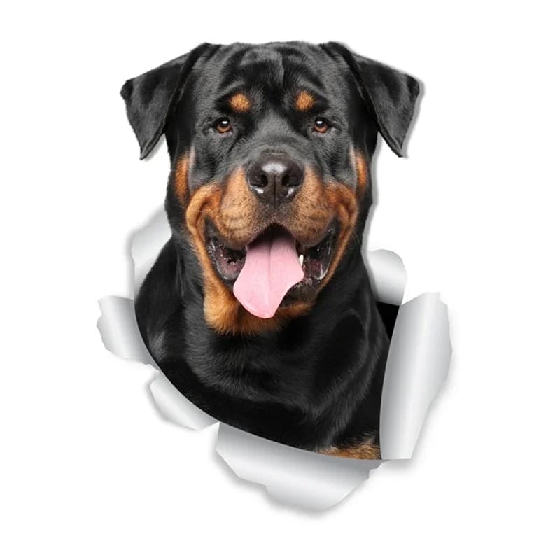 30cm Self-Adhesive Decal Smiling Rottweiler Dog Car Sticker Waterproof Auto Decors on Bumper Rear Window Covering scratches