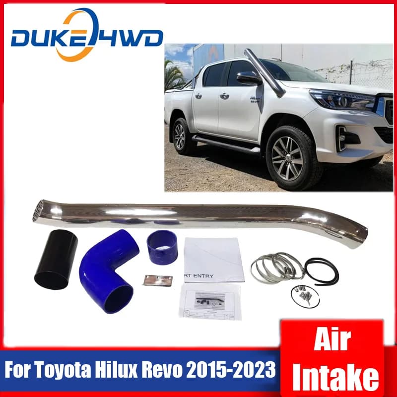 Stainless Steel Snorkel Kit Waterproof for Toyota Hilux Revo 2015-2023, 4x4 Offroad Air Suit for Guado