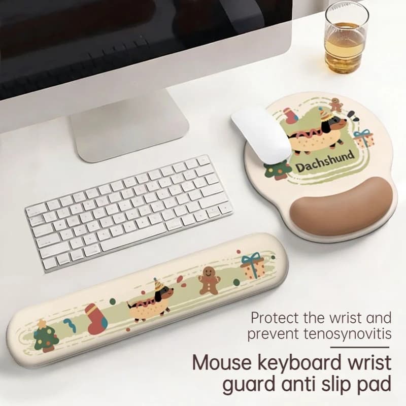 Creative dog-shaped mouse pad, often, anti-slip, three-dimensional, with wrist support, convenient office keyboard and gaming mat.