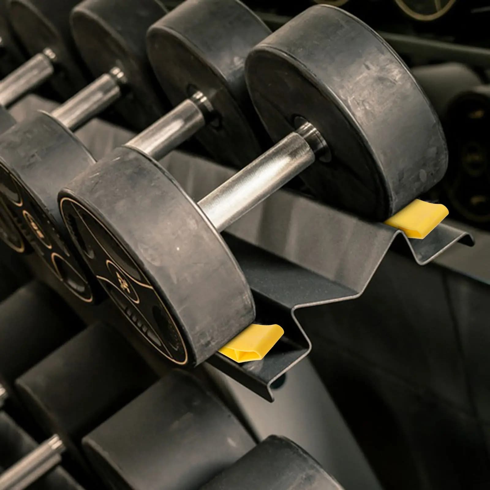 Supporto per manubri da 6 pezzi, in plastica robusta e resistente all'usura, per palestra interna, attrezzo per allenamento fitness