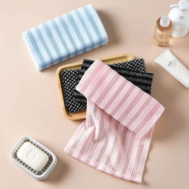 Multifunction Foam Bath Towel Ultra Long Exfoliating Towel Scrubber Exfoliating Towel For Men Shower Back Silvered Ions