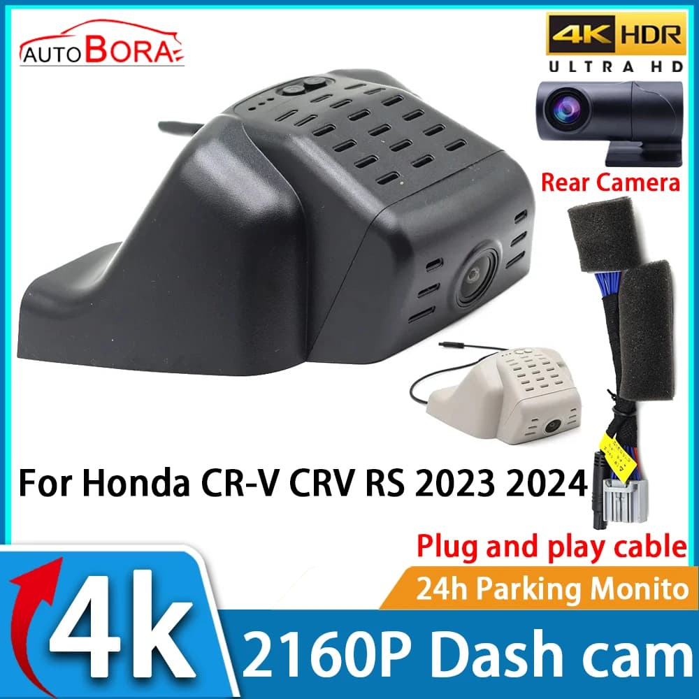 ZhuCamX Car Video Recorder Night Vision UHD 4K 2160P DVR Dash Cam for Honda CR-V CRV RS 2023 2024