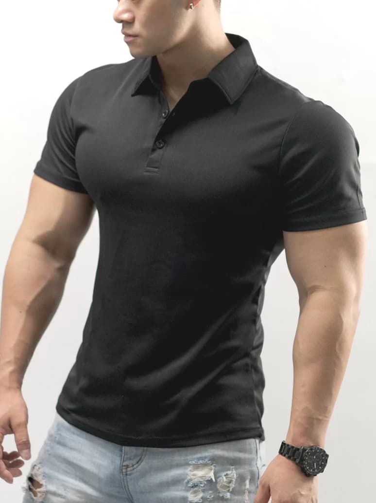 Fitness Training Sport Shirt Men's Short Sleeve Slim Fit Quick Dry Cool Feeling Running T-Shirt Narrow Waist Youth Fashion