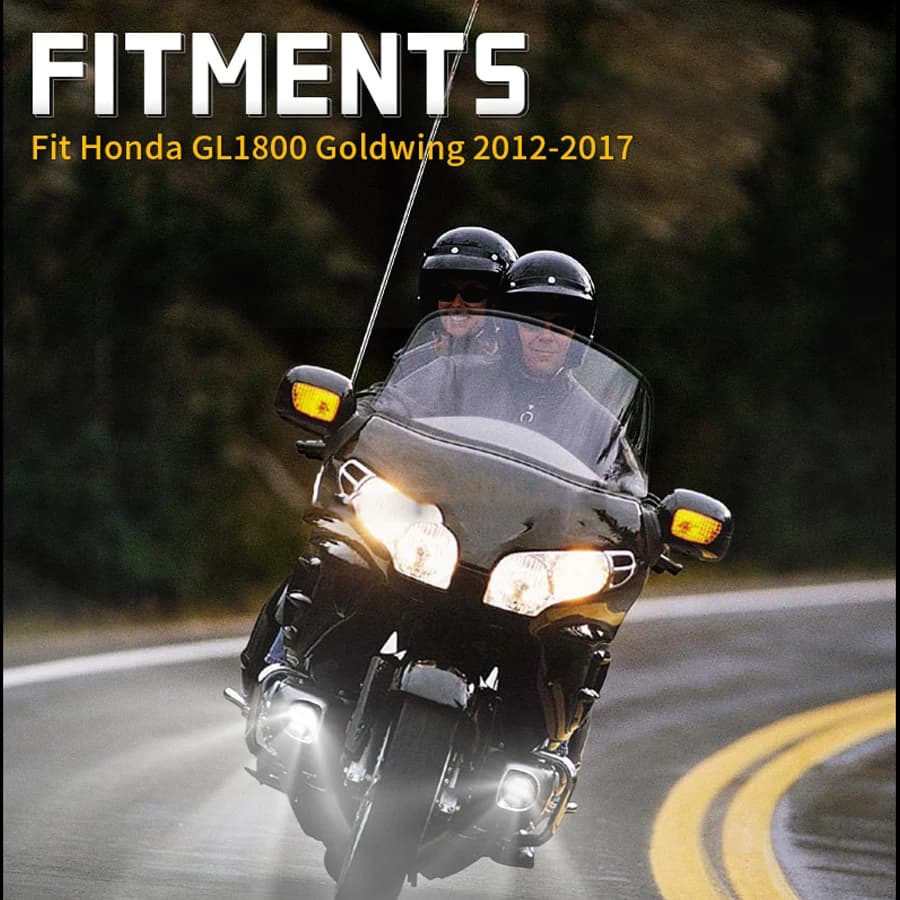 Faro Ausiliario Anteriore per Moto DOT, Impermeabile, Luce di Passaggio, Fendinebbia a LED per Honda Goldwing 1800 GL1800 2012-2017