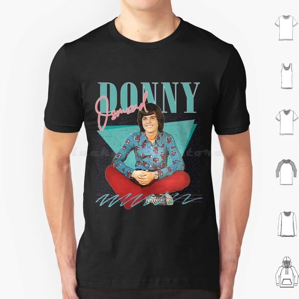 Donny Osmond Retro Estetica Fan Design T Shirt 6xl Cotone Cool Tee Donny Osmond anni '70 Capretto Pop Culture anni '70 Stile Acido lavato