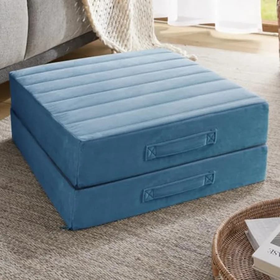 High Density Foam Floor Pillow Sets Large Meditation Cushions Seatg for Adults and Yoga Sittg Washable Thick Couch Cushion with