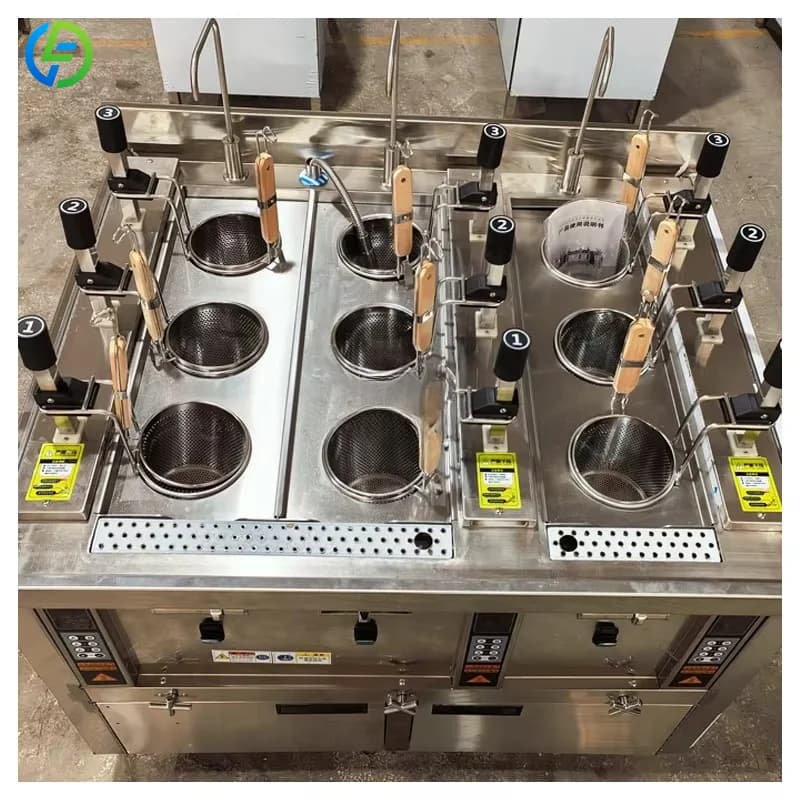 Customized Commercial 9 Heads Noodle Cooker Machine Ramen Noodle Cooker Electric Pasta Cooker Instant Noodles Automatic