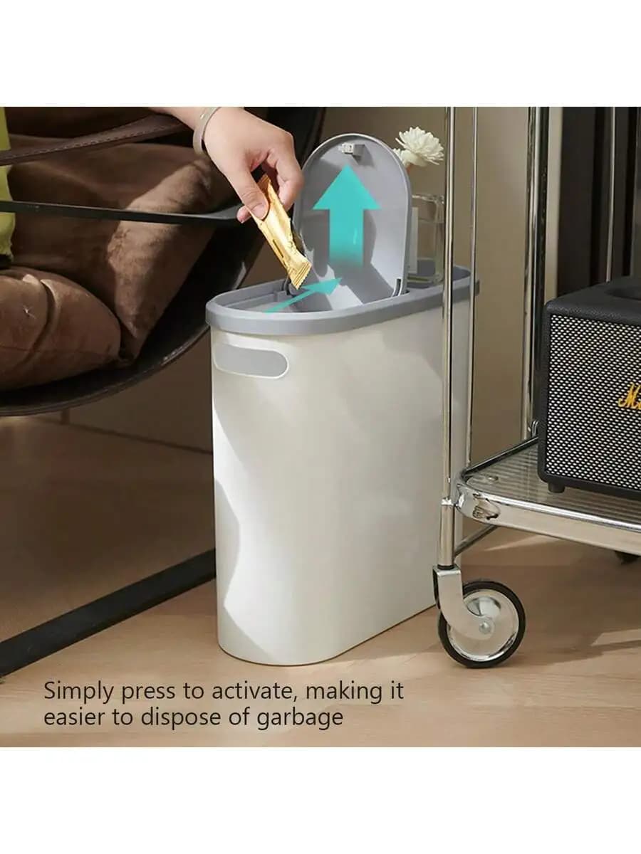 Press Type Bathroom Trash Can With Lid Large Capacity Household Waste Bin Simple Paper Basket