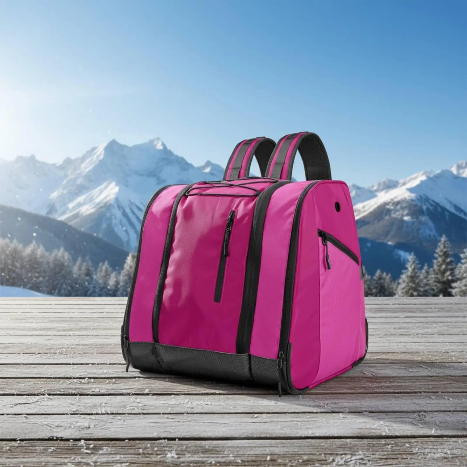 Heavy Duty Polyester Ski Boot Carrier for Air Travel Snowboard Boots and Hiking Gear Storage