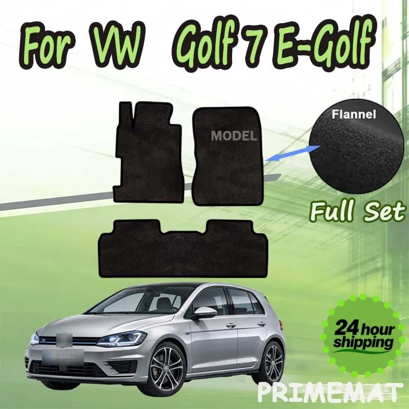 PRIMEMAT Car Floor Mats For VW Golf 7 E-Golf GTE GTD GTI R Mk7 5 Door 2014~2019 Hatchback Anti-slip Rugs Foot Auto Accessories