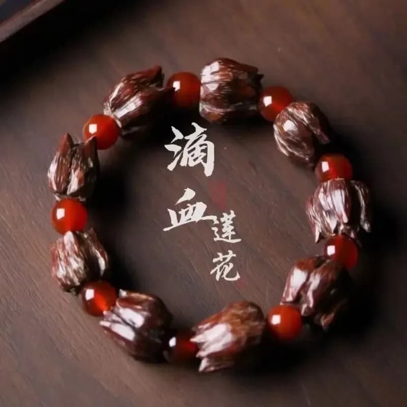 Natural Blood Drop Lotus Flower Bodhi Cordoncino for Bodhi Seeds Transfer of Fortune Yoga Meditation Chinese wind energy healing