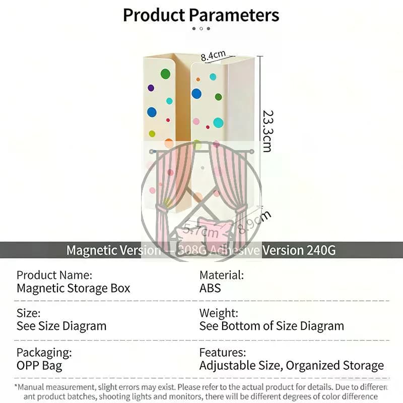Porta Fazzoletti Magnetico a Pois per Frigorifero, Organizzatore Senza Foratura per Casa, Cucina, Ufficio, Stoccaggio e Decorazione