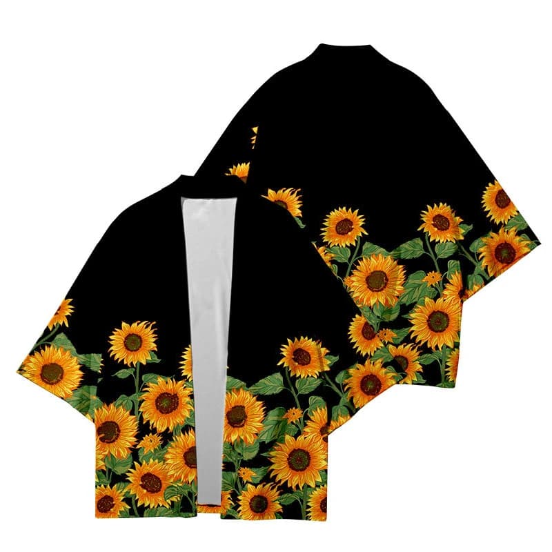 Tradizionale Haori donna uomo Harajuku Yukata giapponese abito moda Kimono Streetwear camicia Cardigan Cosplay stampa girasole