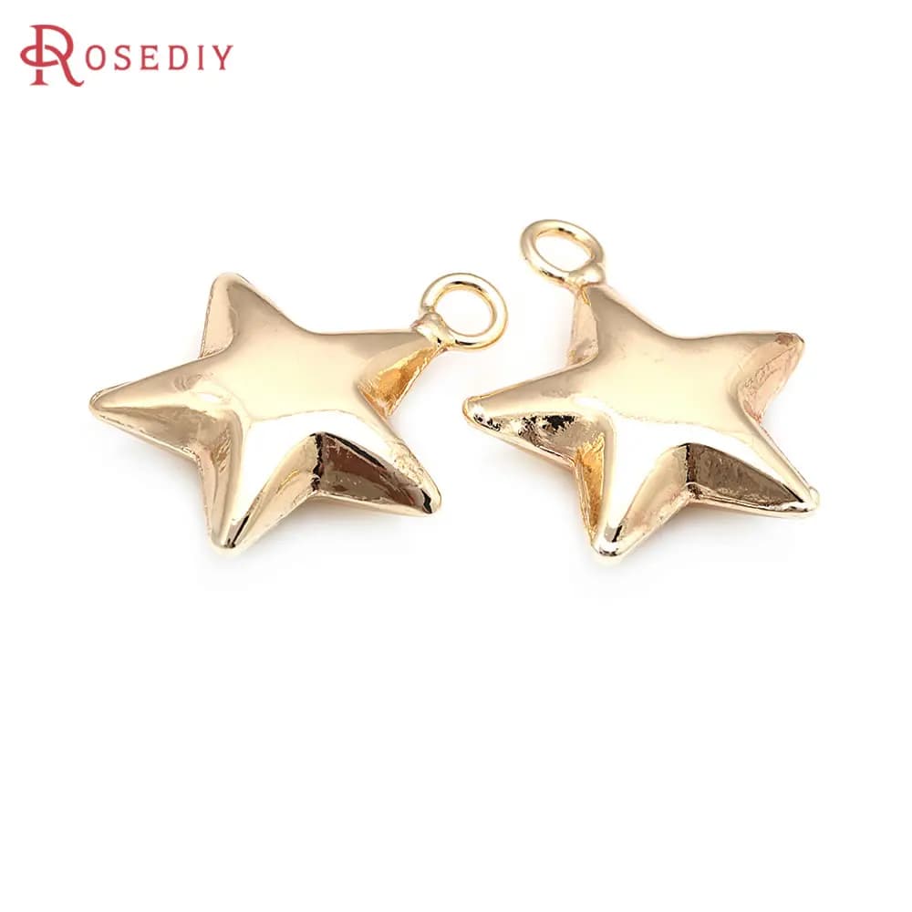 18K Gold Color Brass Small Star Charms High Quality Jewelry Making Necklace Earrings Diy Accessories Making Materials
