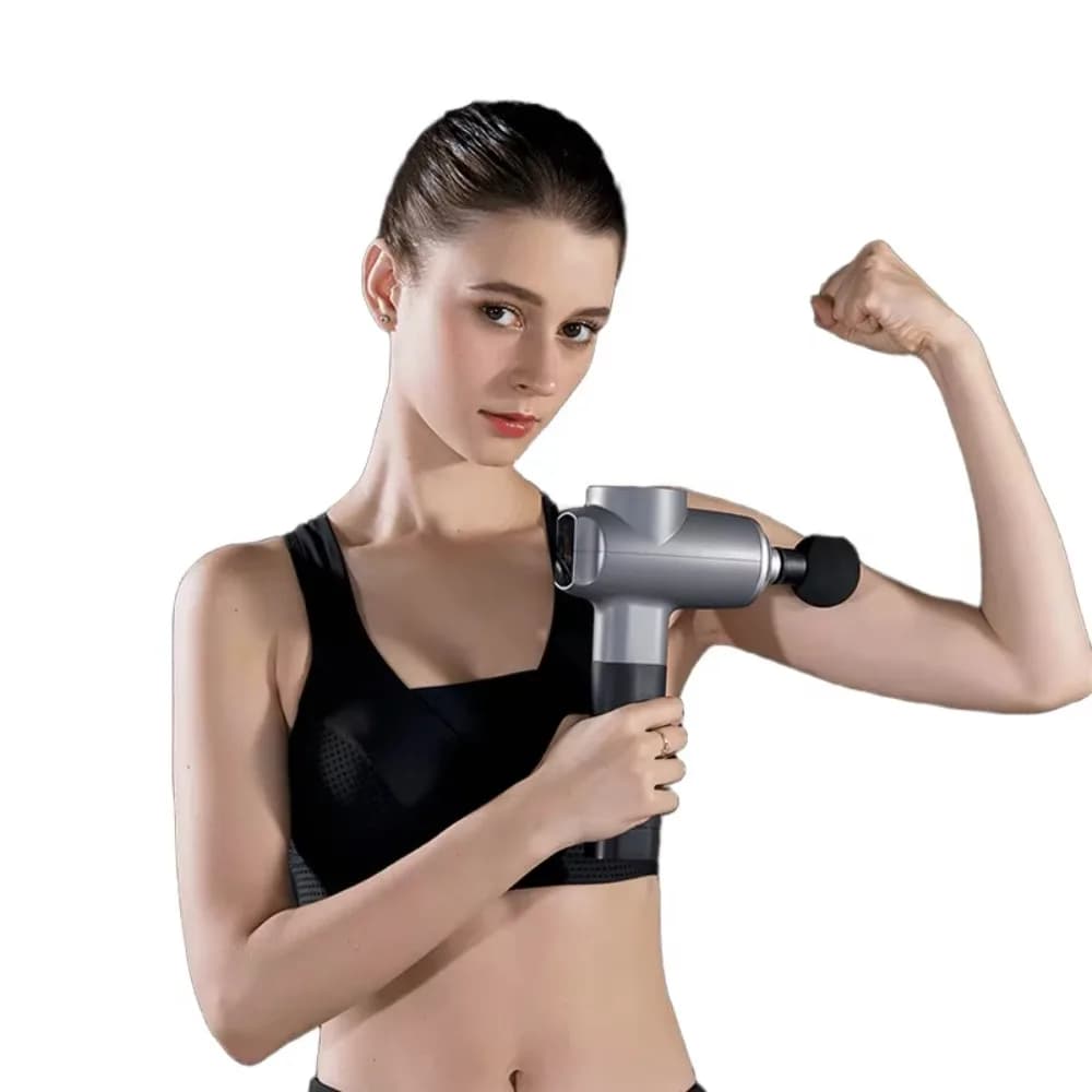 Portable Muscular Massage Gun with Brushless Motor, Deep Percussion Face Massage with Vibration, Heat and Cold