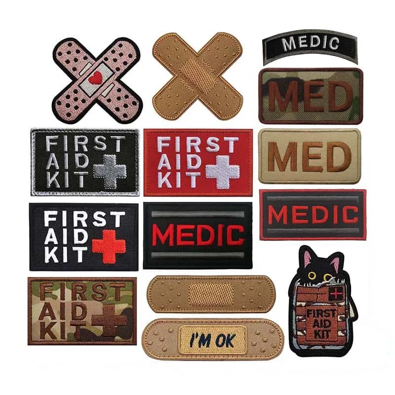First Aid Kit Medic Rescue Tactical Emblem Morale Applique Embroidery Patches With Hook & Loop,Military Badge For Backpack,Hat