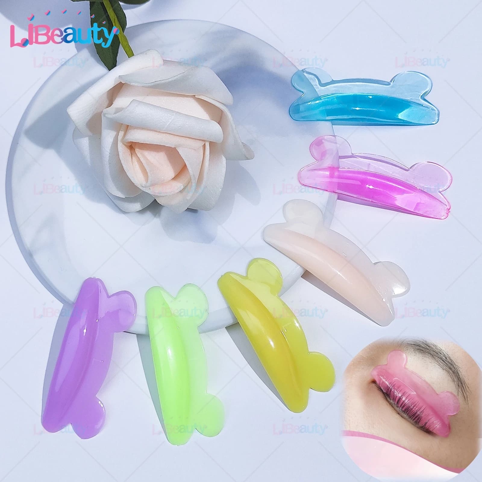 Libeauty 10Pc Without Colla Silicone Eyelashes Perm Pad Eyelashes Hanging Rod 3D Lifting Folder Accessories Applicator Tool