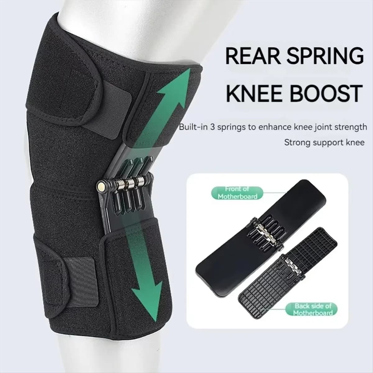 Stabile - Supporto per il ginocchio Sollevamento di potenza medica Ginocchio debole Supporto articolare Stabilizzatore a molla Palestra Sport Cura della salute Barella per le gambe