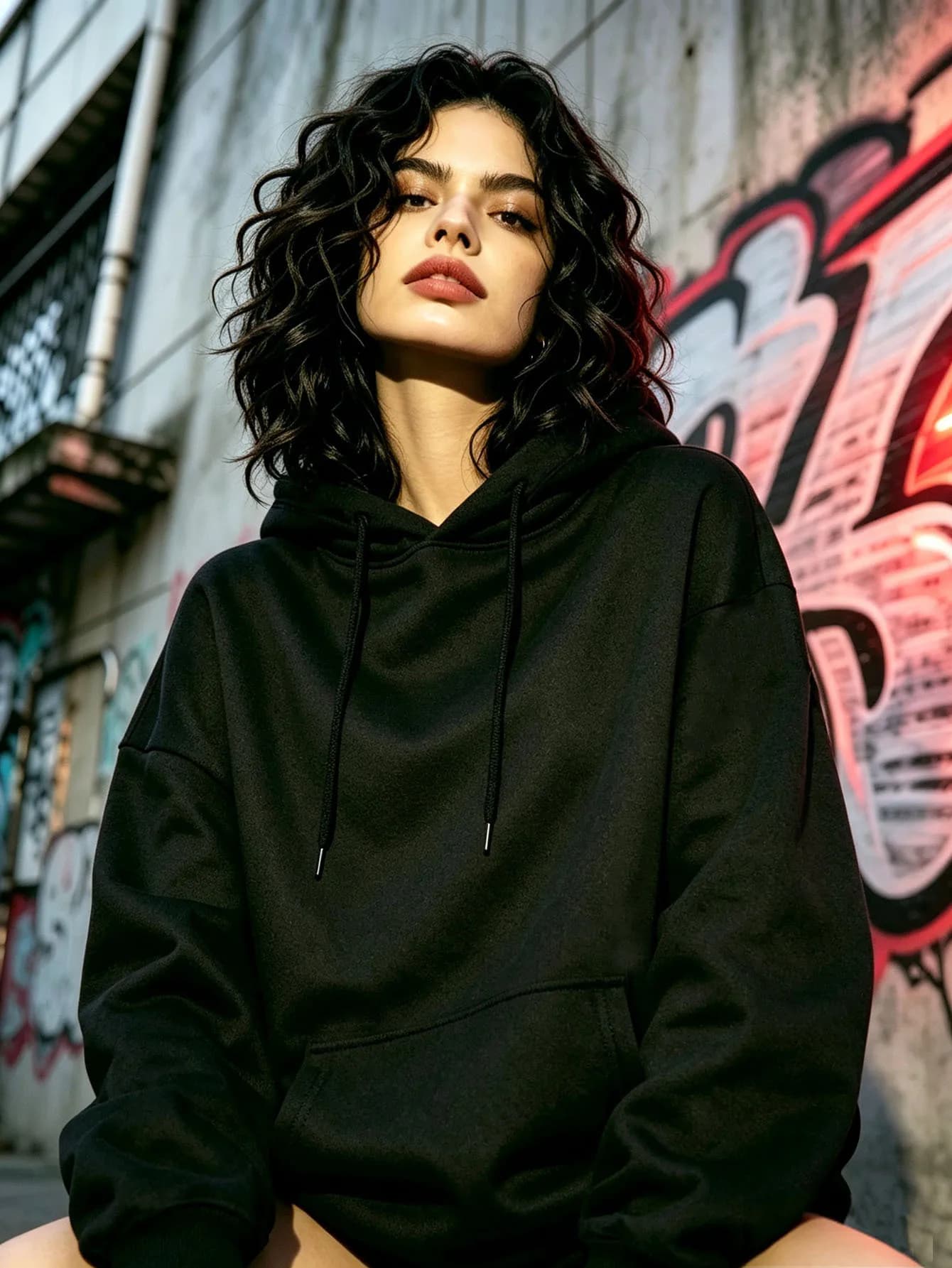 Autumn/Winter Trendy Drawstring Hooded Sweatshirt with Kangaroo Pocket for Comfortable Cold Weather Wear