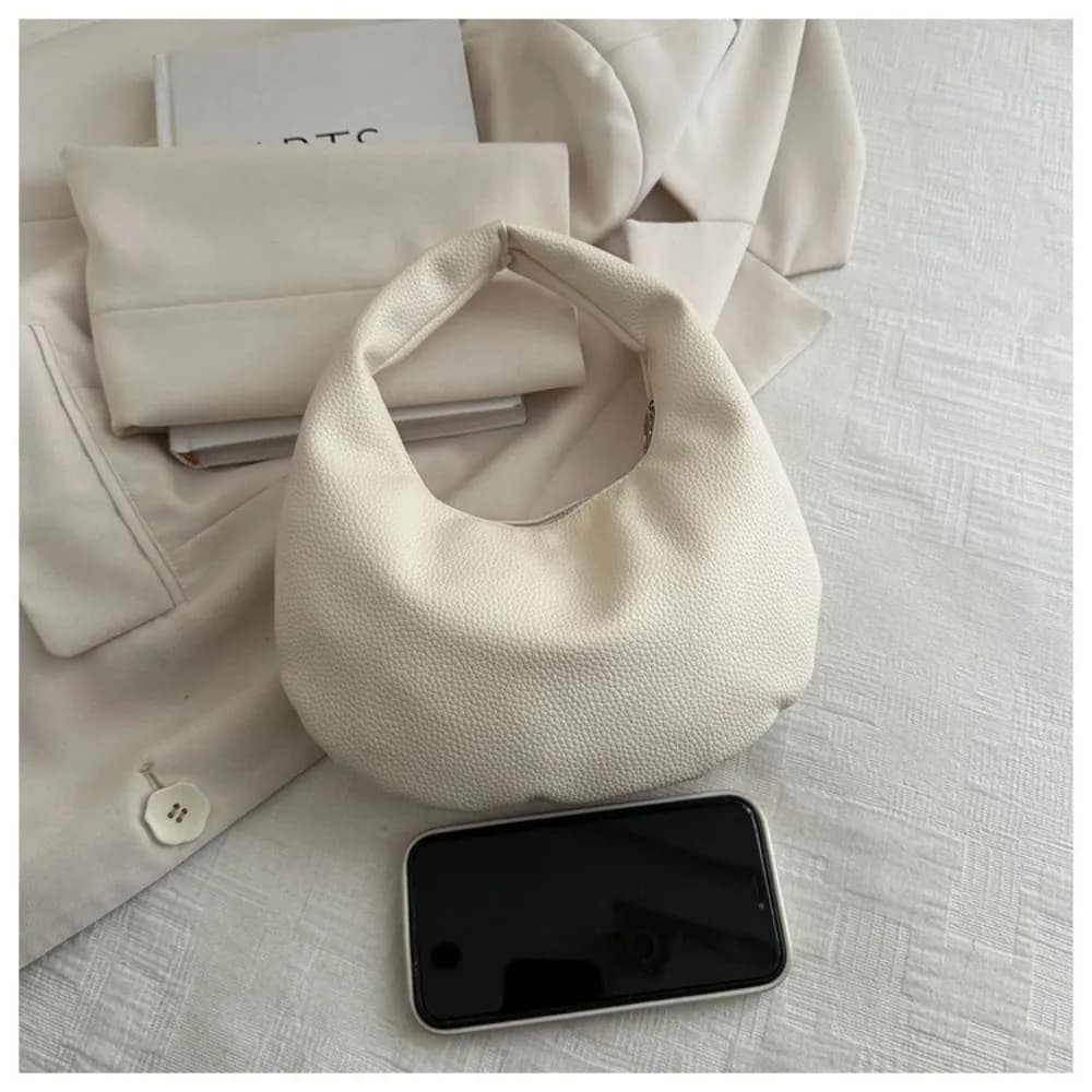 Versatile Solid Color Clutch Bags Pu Leather Small Tote Bag Commute Women Handbags Female