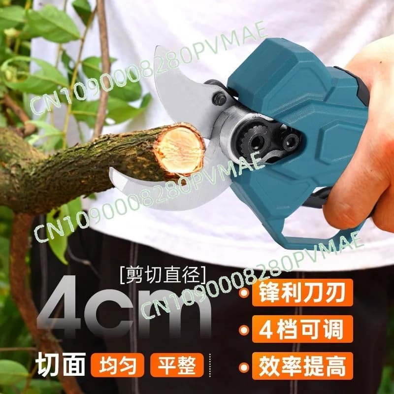 40 mm portable battery pruning electric shears Rechargeable Lithium battery with extended pole for cutting branches of garden fruit trees